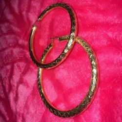 14k Gold Large Hoop Earrings 