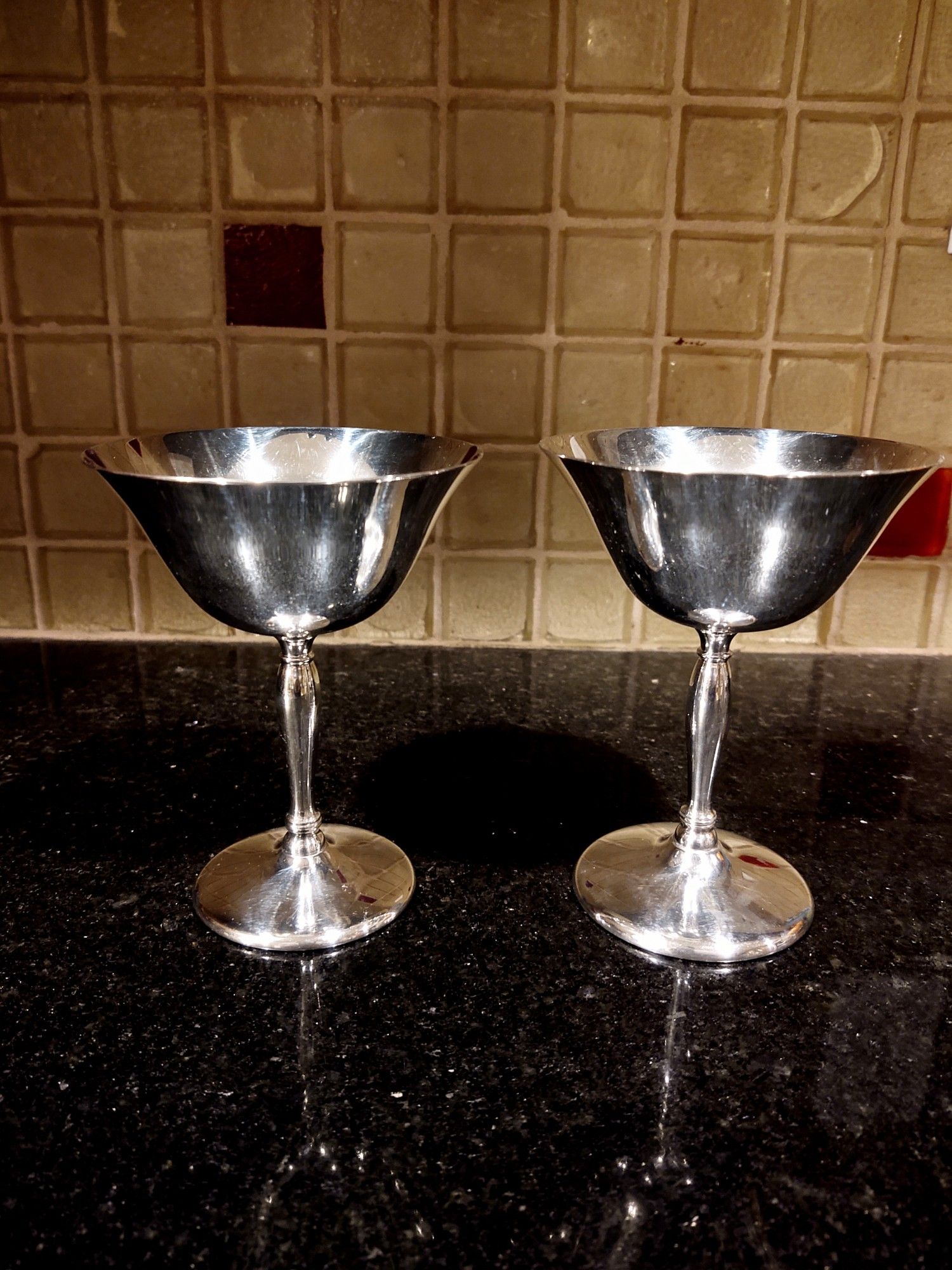 Vintage Silver Plated Champagne Goblets