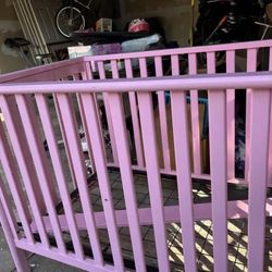 Pink Baby Crib 