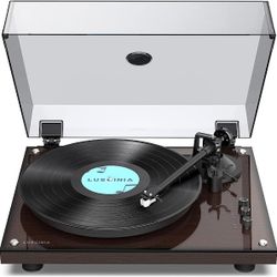 1 BY ONE Luscinia Acrylic Sheet Turntable, Belt-Drive Vinyl Record Player with Bluetooth Connectivity, Built-in Phono Preamp, USB Recording RCA Output