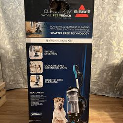 BRAND NEW BISSELL UPRIGHT VACUUM. CLEANVIEW SWIVEL PET. ATTACHMENTS INCLUDED.  3 YEAR MAIL IN WARRANTY.   WAS $225. + TAX.  NOW $130 🔥🔥🔥