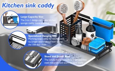 Sponge Holder Movable Kitchen Sink Brush Hanging 304 Stainless