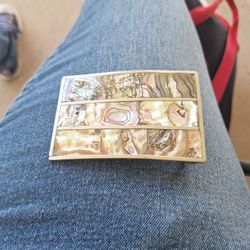 Abalone Silver Belt Buckle