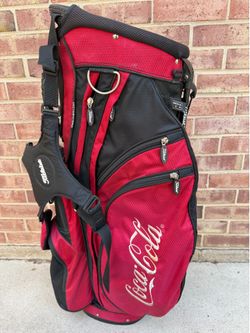 Titleist 7-Way Divider Golf Bag Stand with classic Coca Cola logo.