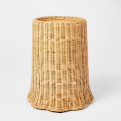 New Scalloped Rattan Accent Table Fully Assembled - Threshold™ designed with Studio McGee