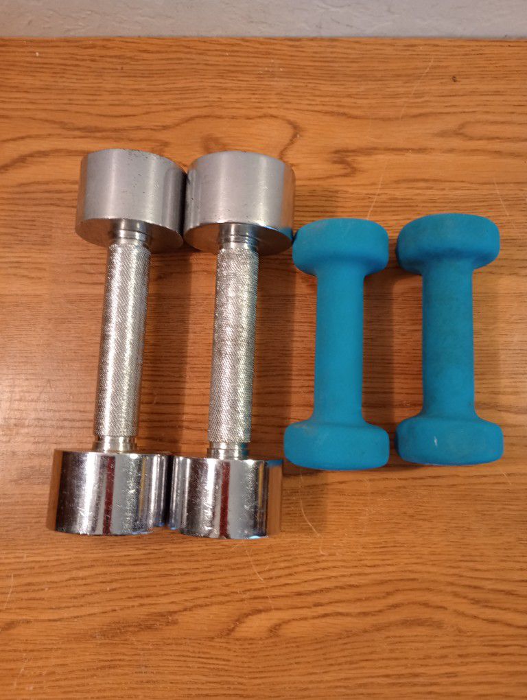 Two Sets Of Dumbbells 5 lbs And 2lbs