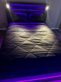 Platform Bed Frame with LED Lights