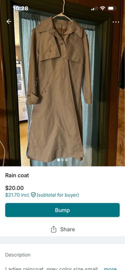 Women's Tan Trench Coat Size Small