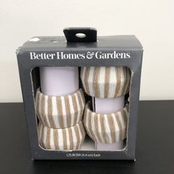 Brand New!Better Homes & Gardens Natural Finish Woven Napkin Rings, Set of 4