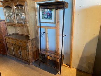 Industrial Style Leaning Hall Tree