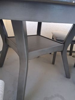 Dark Grey Dining Chairs with Cushioned Seats