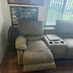 Reclining Couch With Heated And Massaging Seats.  