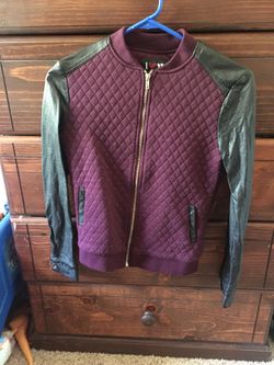 Leather maroon jacket!