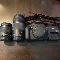 Canon EOS Rebel T5, 2 Lenses, Battery & Charger, USB Cable, Canon Camera Bag