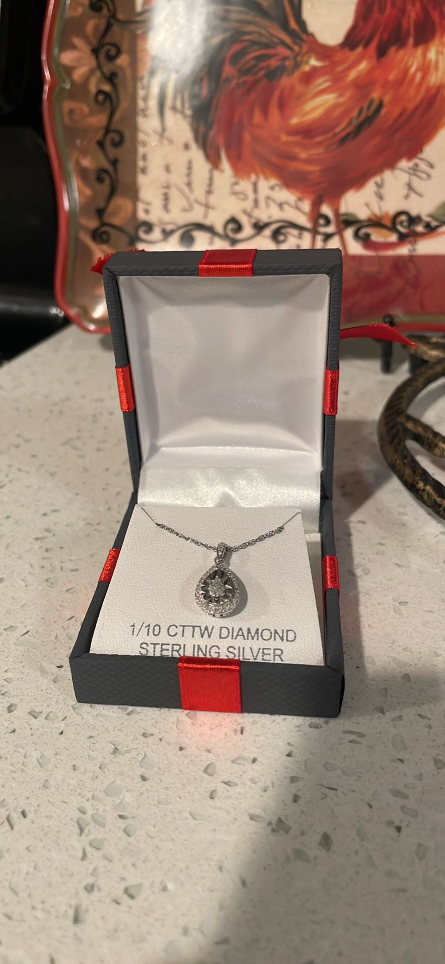 1/10 Cttw Diamond/ Sterling Silver Necklace 