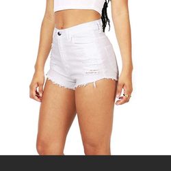 Vibrant M. I. U Distressed High Waisted Shorts