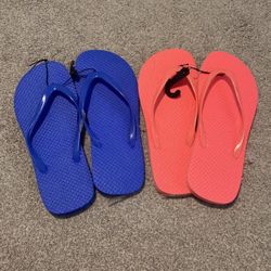Two Pairs Of Summer Wear Flip Flops 