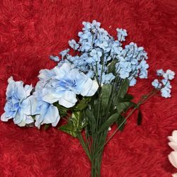 Baby Blue Artificial Flowers Peonies and Babies Breath 