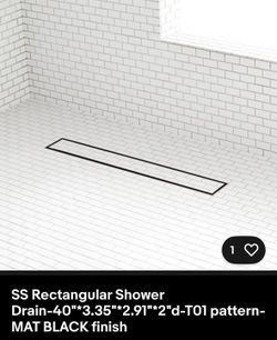 MATT Black 40” rectangular shower  drain