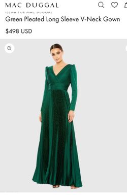 Emerald Green pleated MacDuggal