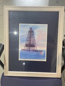 Vintage Sand key light house key west water color limited edition print 1987