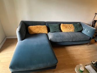 CB2 velvet sofa