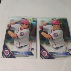 2016 Topps Chrome Trea Turner Rookie Baseball Card Lot Of 2