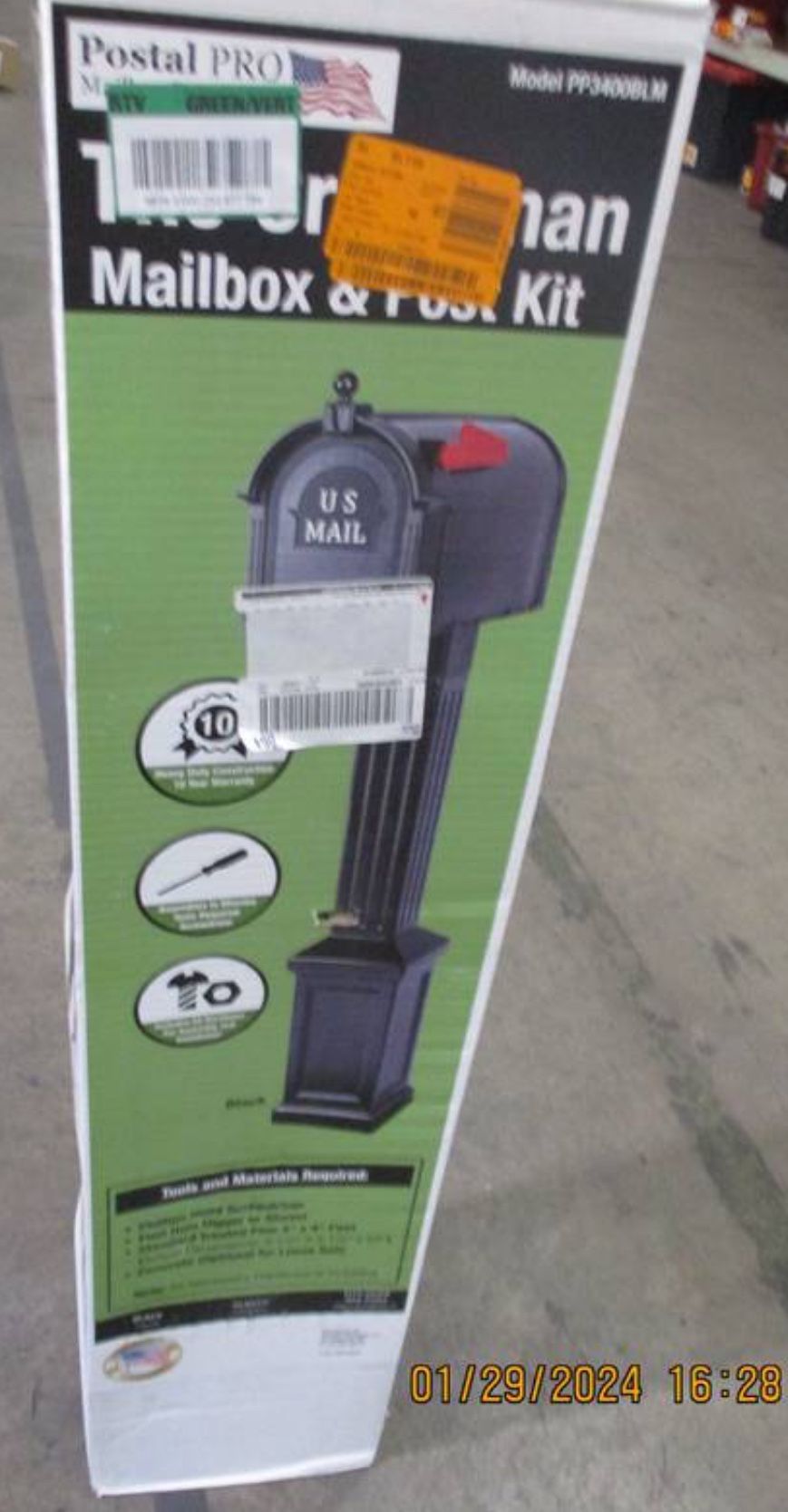 Postal Pro Craftsman Mailbox and Post Kit, Black (new)