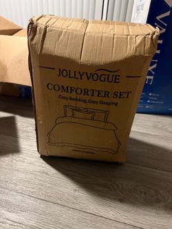 JOLLYVOGUE Queen Comforter Set, Ultra-Soft Bed in a Bag Queen Size 7 Pieces
