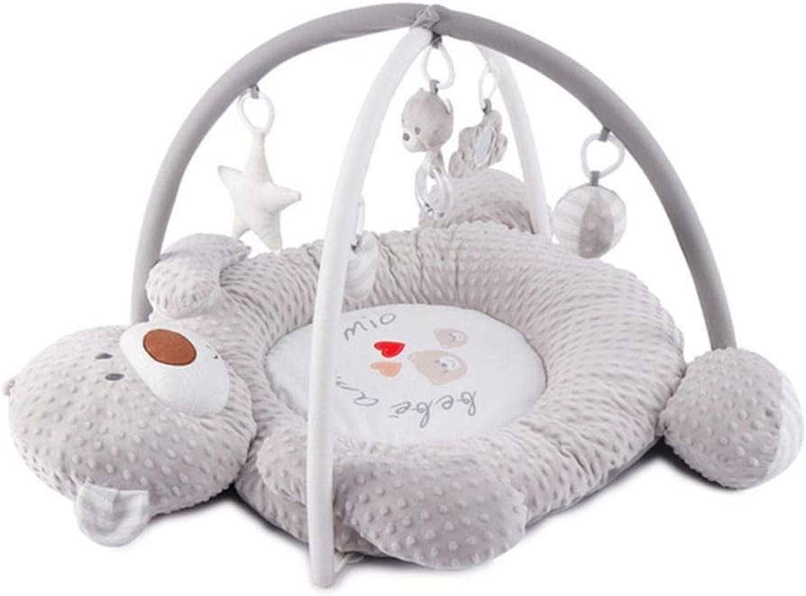 Baby Play Mats with Fitness Frame Early Education Toy for Kids Activity Gym Play Mat Cute Bear for Newborns