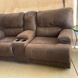 Electric Recliner Loveseat With Storage Compartment