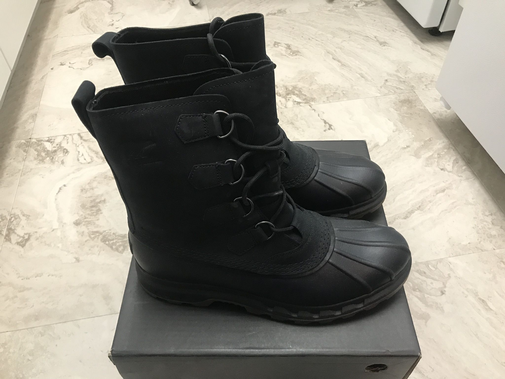 Brand New SOREL Portzman Classic Boot Men’s Size 12 Black Nubuck Leather Waterproof Lace Up. $80 Pick Up 61st And 1st UES