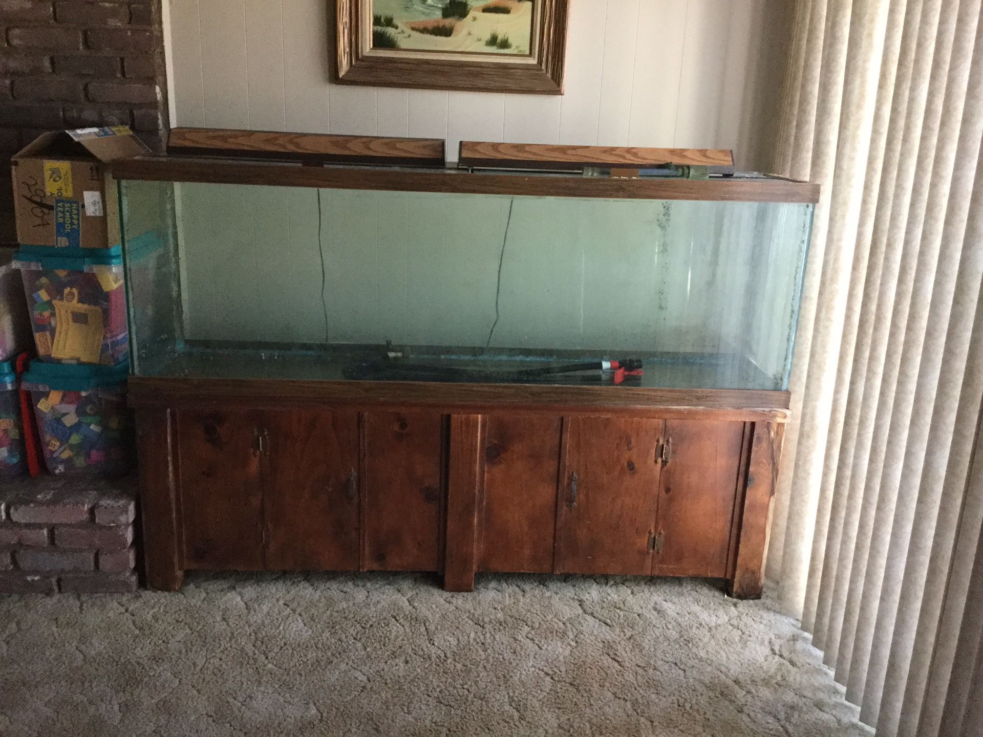 115 gallon glass aquarium.
