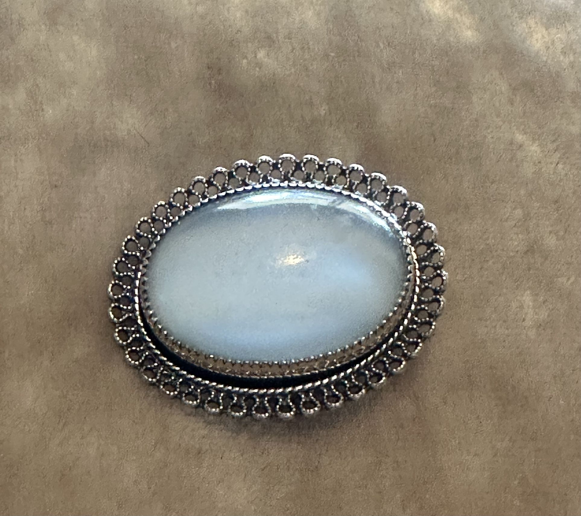 Vintage Beau Sterling Moonstone Brooch