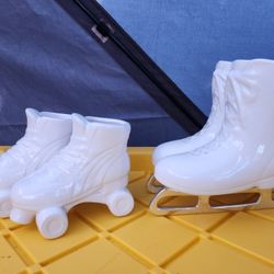 ceramic ice skates & rollerskates planters/spoon holders? 
