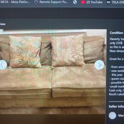 Haverty Sofa Sleeper - Like New Discounted