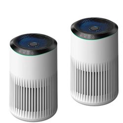 Air Purifiers with HEPA Filter for Bedroom Large Room, Remove 99.97% Dust up to 225 Sqft, White, 2 Pack