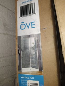 OVE decors venice 74"H X 46.25 to 47.75 semi frameless bypass sliding nickel shower door clear glass