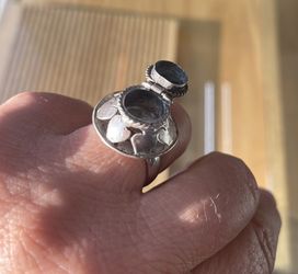 Tiger Eye Ring Hidden Compartment Ace of Hearts pill  Silver 7.25 HANDMADE NEW LUCKY 