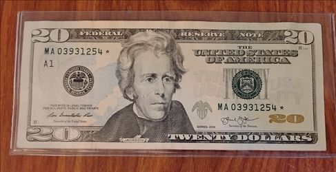 USA America $20 Dollars star note bill banknote currency