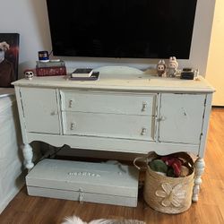 Antique Credenza & Storage Box (tv Stand)