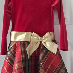 Girl Red Christmas Dress Size 5