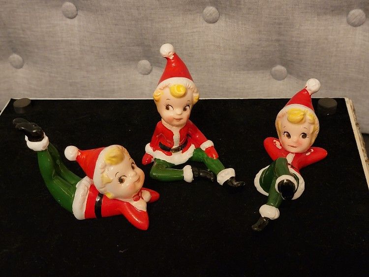 RARE Vintage Christmas Santa Pixie Elf Girls (3)