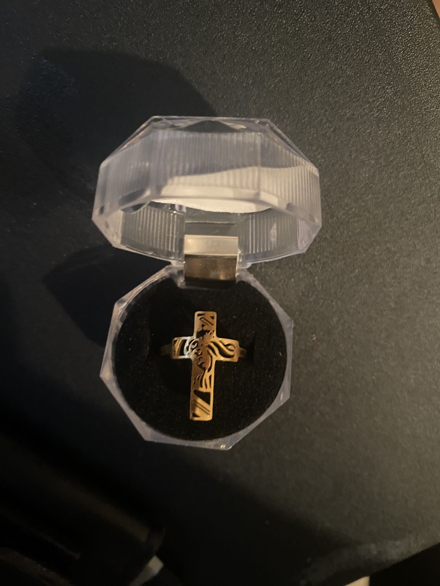 Gold plated with Stainless steel cross ring