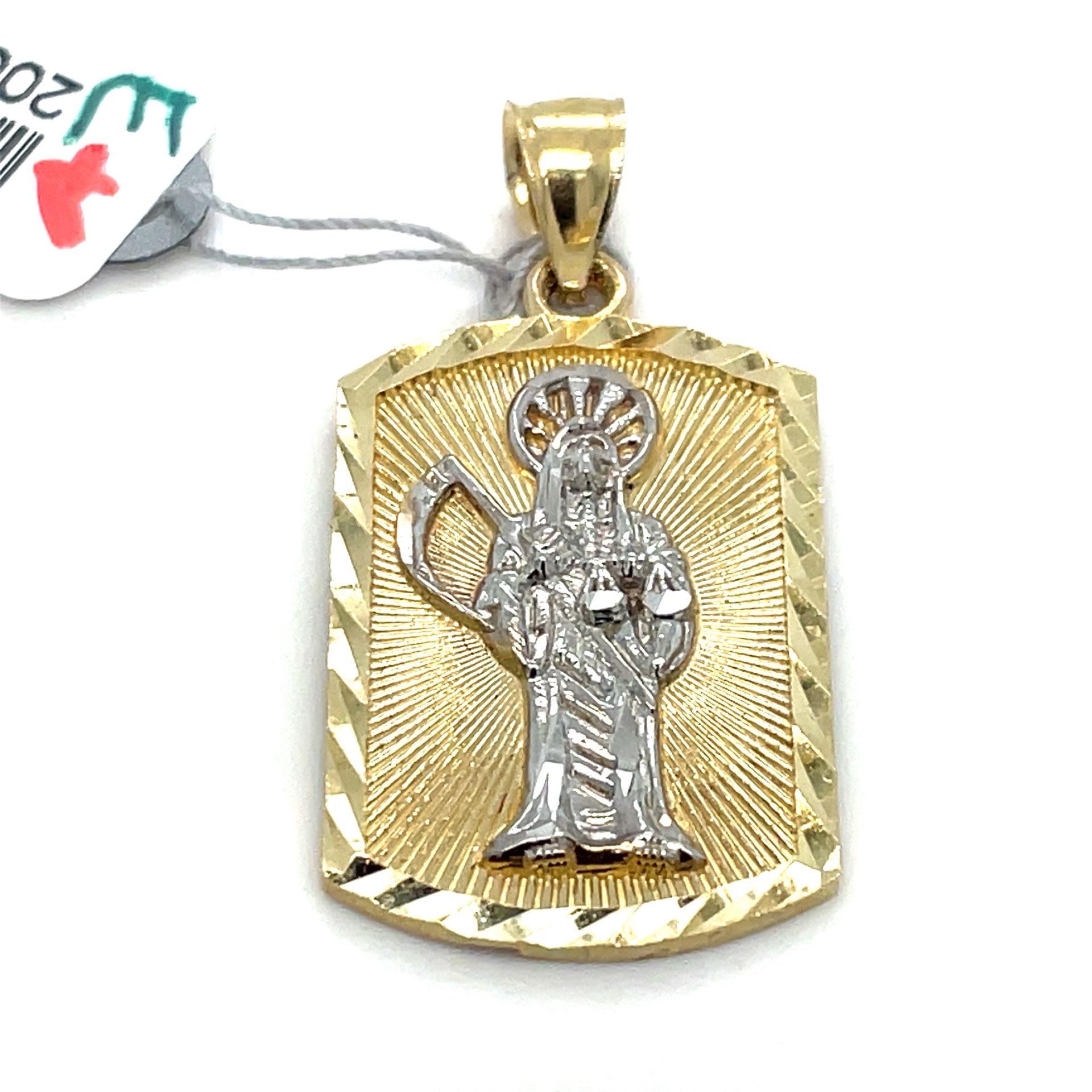 14Kt Two Tone Gold Santa Muerte Pendant 4.36g 200517/9