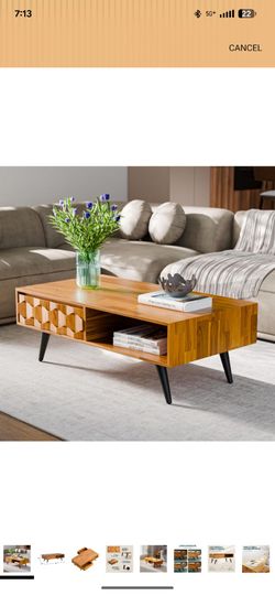 Wood coffee table