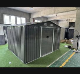 $320.00!!! (New in box) 8' L x 10'Wx 6' H galvanized steel Metal Storage Shed Outdoor Garden Backyard 8'x10' Storage.