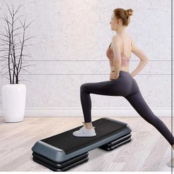 Aerobic Stepper, 4-6-8in Height-Adjustable Aerobic Exercise Step Platform Health W-17