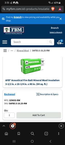 ROCKWOOL AFB Acoustical Fire Batt