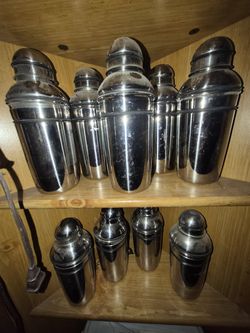 Cocktail Shakers, 10 total, New Old Stock all one price